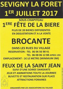 affiche fête de la bière 2017 Sévigny la Forêt